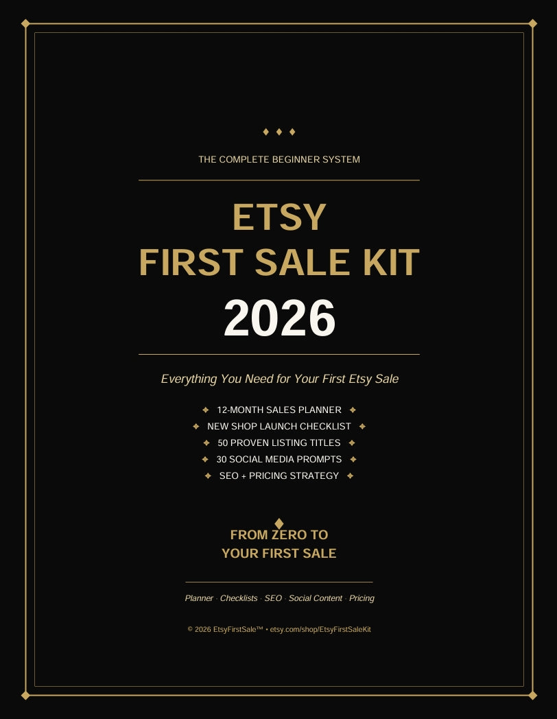 Etsy First Sale Kit 2026 | Beginner Guide to Your First Etsy Sale